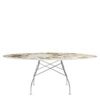 Kartell Glossy Eettafel Marmer Ovaal - Chrome / Symphonie