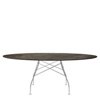 Kartell Glossy Eettafel Marmer Ovaal - Chrome / Aged Bronze