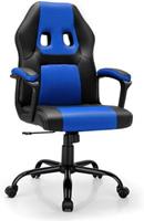 COSTWAY Computerstuhl mit höhenverstellbarem Sit &Armlehne blau