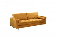 riess-ambiente Sofa »COZY VELVET 220cm senfgelb / schwarz / gold«, 1 Teile, Wohnzimmer · Samt · 3-Sitzer · Federkern