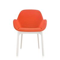 Kartell Clap Stühle  Gestellfarbe: weiss Bezu orange Solid Colour