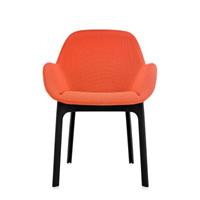 Kartell Clap Stühle  Gestellfarbe: schwarz Bezu orange Solid Colour