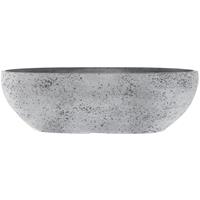 Bloempot/plantenpot Balkonbak Van Gerecycled Kunststof Beton Grijs D55 X 16 En H16 Cm - Plantenpotten