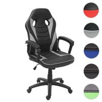 HWC Mendler Bürostuhl Gaming-Chair Kunstleder schwarz/grau