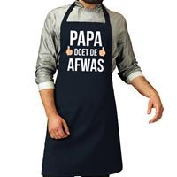 Bellatio Cadeau Schort Navy Papa Doet De Afwas Voor Heren - Feestschorten