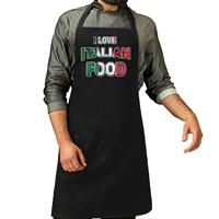 Bellatio I Love Italian Food Chef Kok Keukenschort Zwart Voor Heren - Feestschorten