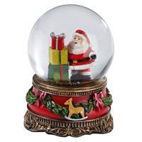 1x Sneeuwbollen/snowglobes Kerstman Met Cadeaus 9 Cm neeuwbollen