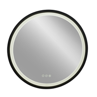 Plieger Nero Round ronde spiegel LED met touch 80cm zwart
