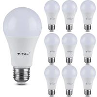 V-TAC 10x E27 LED lamp - A60 - 9.5 Watt - 4000K - 160lm/w