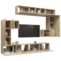 VidaXL 8-tlg. TV-Schrank-Set Sonoma-Eiche Spanplatte 