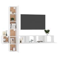 vidaXL Kleiderschrank 5-tlg TV-Schrank-Set Weiß Spanplatte