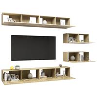 VidaXL 6-tlg. TV-Schrank-Set Sonoma-Eiche Spanplatte 