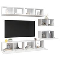 VidaXL 6-tlg. TV-Schrank-Set Hochglanz-Weiß Spanplatte 