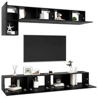 VidaXL 5-tlg. TV-Schrank-Set Schwarz Spanplatte 