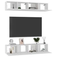 VidaXL Tv-meubelen 4 St 80x30x30 Cm Bewerkt Hout Wit