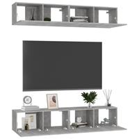 vidaXL Tv-meubelen 4 st 80x30x30 cm spaanplaat betongrijs