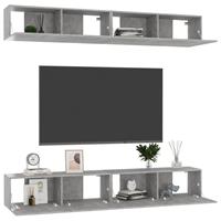 VidaXL TV-Schränke 4 Stk. Betongrau 100x30x30 cm Spanplatte 