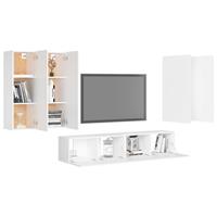 vidaXL Kleiderschrank 6-tlg TV-Schrank-Set Weiß Spanplatte