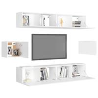 VidaXL 6-tlg. TV-Schrank-Set Weiß Spanplatte 