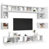 VidaXL 8-tlg. TV-Schrank-Set Weiß Spanplatte 