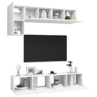 VidaXL 5-tlg. TV-Schrank-Set Weiß Spanplatte 