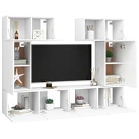 VidaXL 6-tlg. TV-Schrank-Set Weiß Spanplatte 