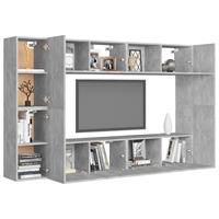 VidaXL 8-tlg. TV-Schrank-Set Betongrau Spanplatte 