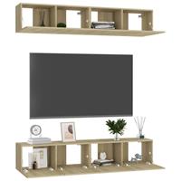 vidaXL Tv-meubelen 4 st 80x30x30 cm spaanplaat sonoma eikenkleurig