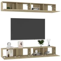 vidaXL Tv-meubelen 4 st 100x30x30 cm spaanplaat sonoma eikenkleurig