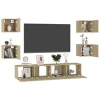 VidaXL 6-tlg. TV-Schrank-Set Sonoma-Eiche Spanplatte 