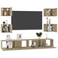 VidaXL 6-tlg. TV-Schrank-Set Sonoma-Eiche Spanplatte 