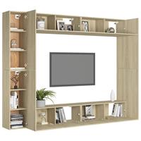 VidaXL 8-tlg. TV-Schrank-Set Sonoma-Eiche Spanplatte 