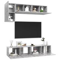 VidaXL 5-tlg. TV-Schrank-Set Betongrau Spanplatte 