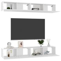 VidaXL TV-Schränke 4 Stk. Hochglanz-Weiß 100x30x30 cm Spanplatte 