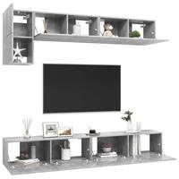 VidaXL 5-tlg. TV-Schrank-Set Betongrau Spanplatte 