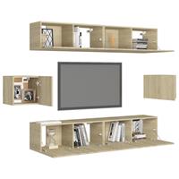 VidaXL 6-tlg. TV-Schrank-Set Sonoma-Eiche Spanplatte 