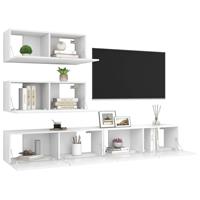 VidaXL 4-tlg. TV-Schrank-Set Weiß Spanplatte 