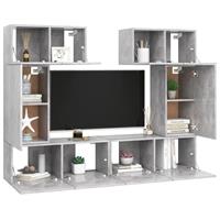 VidaXL 6-tlg. TV-Schrank-Set Betongrau Spanplatte 