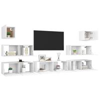 VidaXL 7-tlg. TV-Schrank-Set Weiß Spanplatte 