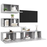 VidaXL 4-tlg. TV-Schrank-Set Betongrau Spanplatte 