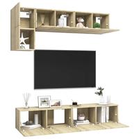 vidaXL TV-Schrank 5-tlg. TV-Schrank-Set Sonoma-Eiche Holzwerkstoff (1-St)