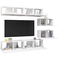 VidaXL 6-tlg. TV-Schrank-Set Weiß Spanplatte 