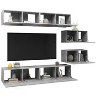 VidaXL 6-tlg. TV-Schrank-Set Betongrau Spanplatte 