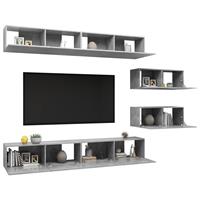 VidaXL 6-tlg. TV-Schrank-Set Betongrau Spanplatte 