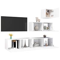 VidaXL 4-tlg. TV-Schrank-Set Weiß Spanplatte 