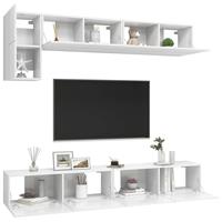 VidaXL 5-tlg. TV-Schrank-Set Hochglanz-Weiß Spanplatte 