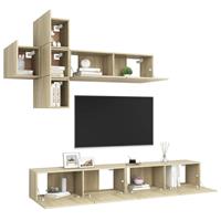 vidaXL Kleiderschrank 7-tlg TV-Schrank-Set Sonoma-Eiche Spanplatte