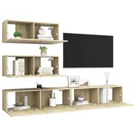 VidaXL 4-tlg. TV-Schrank-Set Sonoma-Eiche Spanplatte 