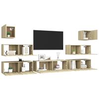 VidaXL 7-tlg. TV-Schrank-Set Sonoma-Eiche Spanplatte 