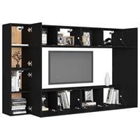 VidaXL 8-tlg. TV-Schrank-Set Schwarz Spanplatte 